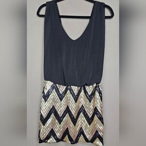 Sequin Hearts Black and Gold Mini - Size Small